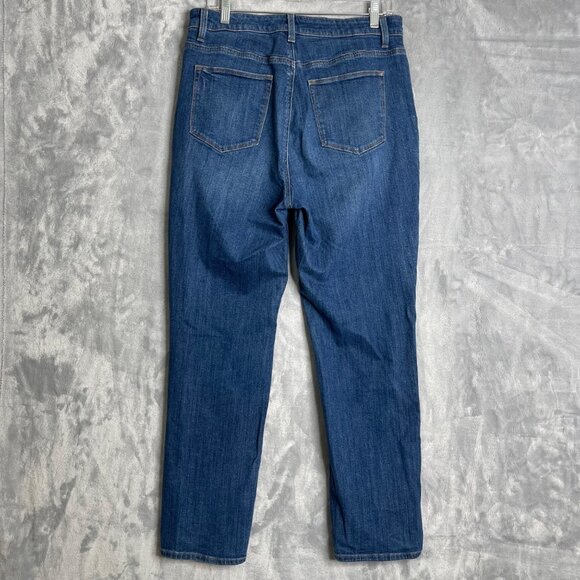 Talbots Straight Leg Curvy Jeans Womens 10 Blue Stretch Mid Rise Preppy - Picture 2 of 9